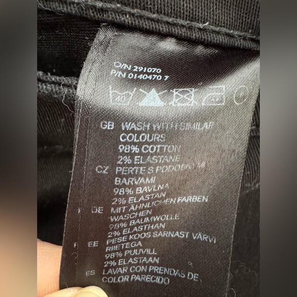 H&M Black Trousers EUC Skinny Khakis Dress Pants Chinos Cotton Stretch High Rise - Picture 7 of 9